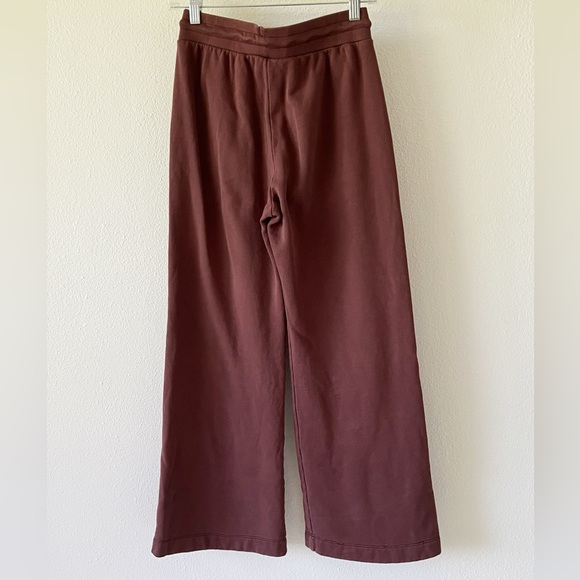 Soucy EZ Joggers Wide Leg Brown Pima Cotton Cozy Sweats Size Small - Picture 4 of 9
